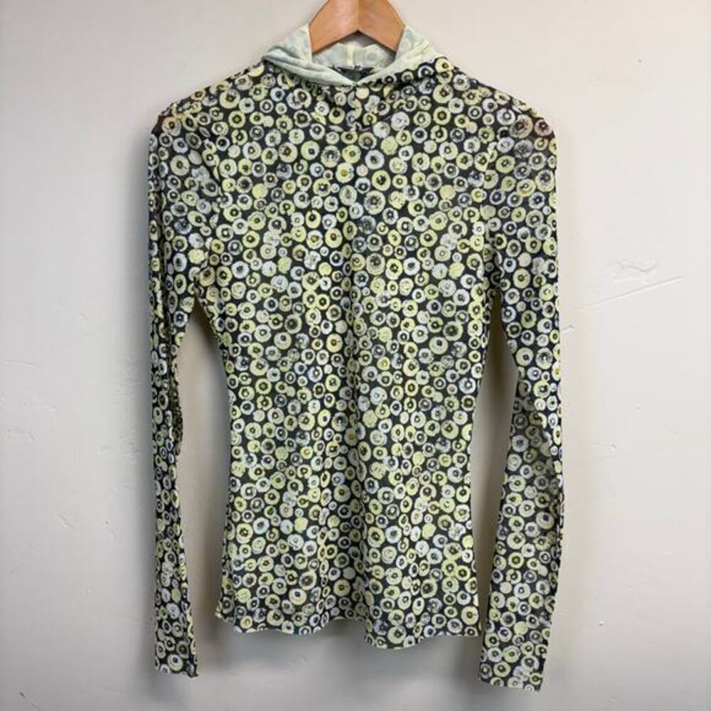Baum Und Pferdgarten Semi-Sheer Hooded Yellow Dahlia Top Size S
